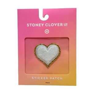 Stoney Clover Lane Heart Sticker Patch -‎ White and Gold